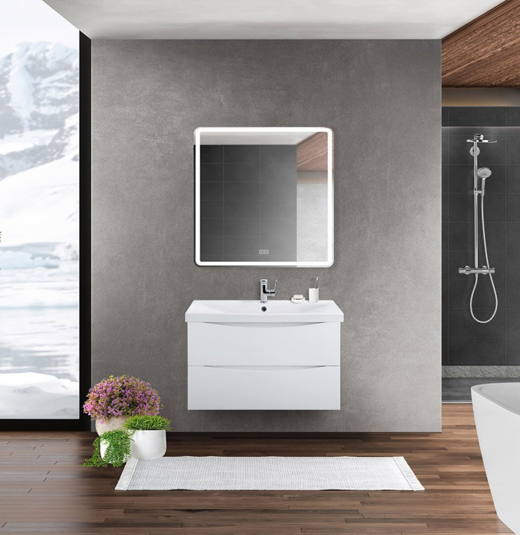 База под раковину подвесная с двумя выкатными ящиками 762x440x500 BelBagno MARINO-CER-800-2C-SO-NL-P