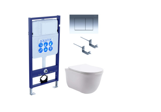 Комплект унитаз + инсталляция Aquatek SET AQUATEK КЛАССИК-010 4в1