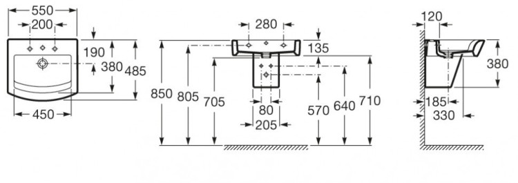Раковина Roca Hall 55 32788100N
