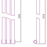 Отопительный радиатор Сунержа Эстет-1 1200х135 3 секции Без покрытия