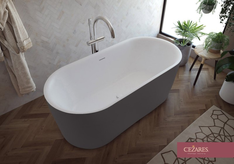 Акриловая ванна Cezares METAURO-INT-Central-180-80-60-B-W-MATT