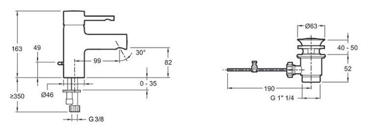 Смеситель для раковины Jacob Delafon Cuff E37041-CP