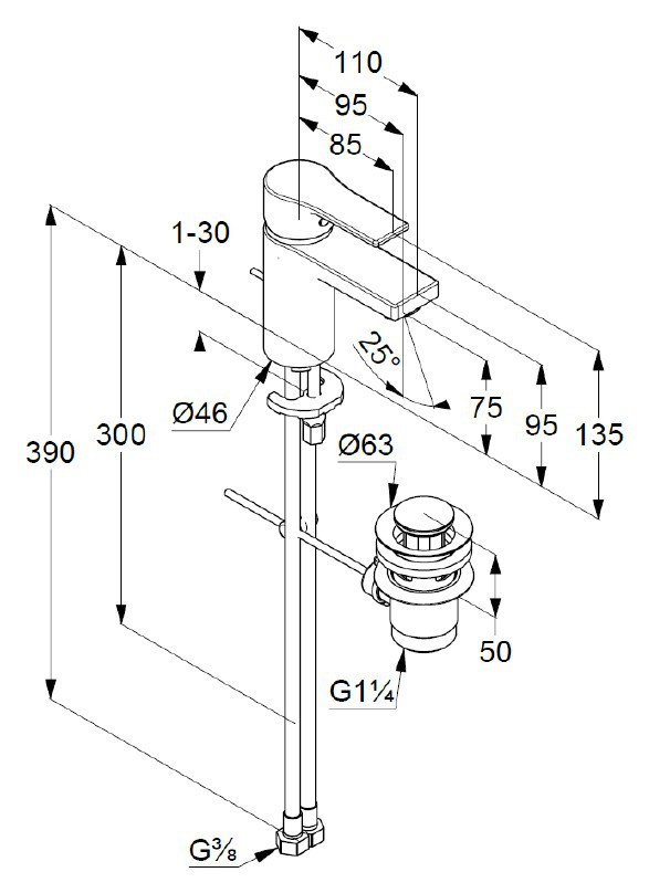 Смеситель для раковины Kludi Zenta SL 482630565