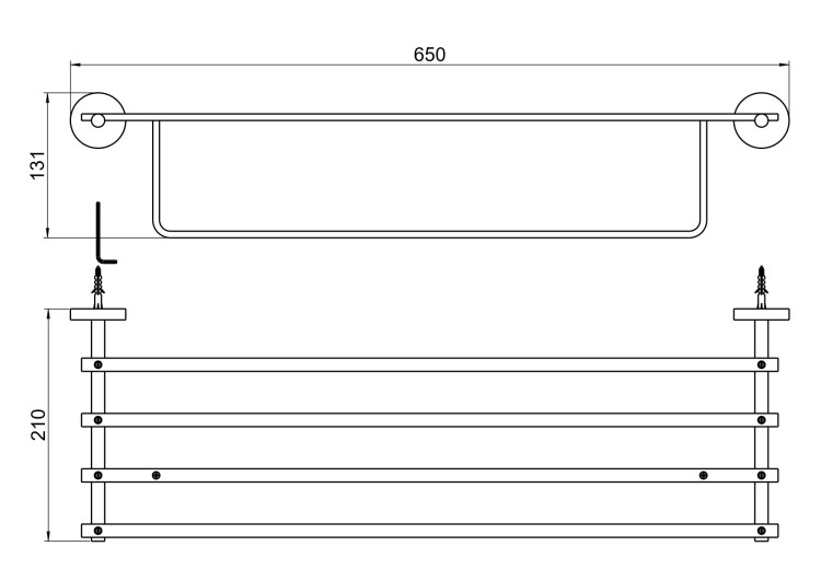 Полка для полотенец Aquatek AQ4615CR Бетта