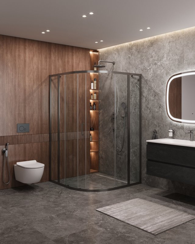 Душевой уголок MOLVENO-R-11 Cezares MOLVENO-R-11-90+20-C-GM-IV