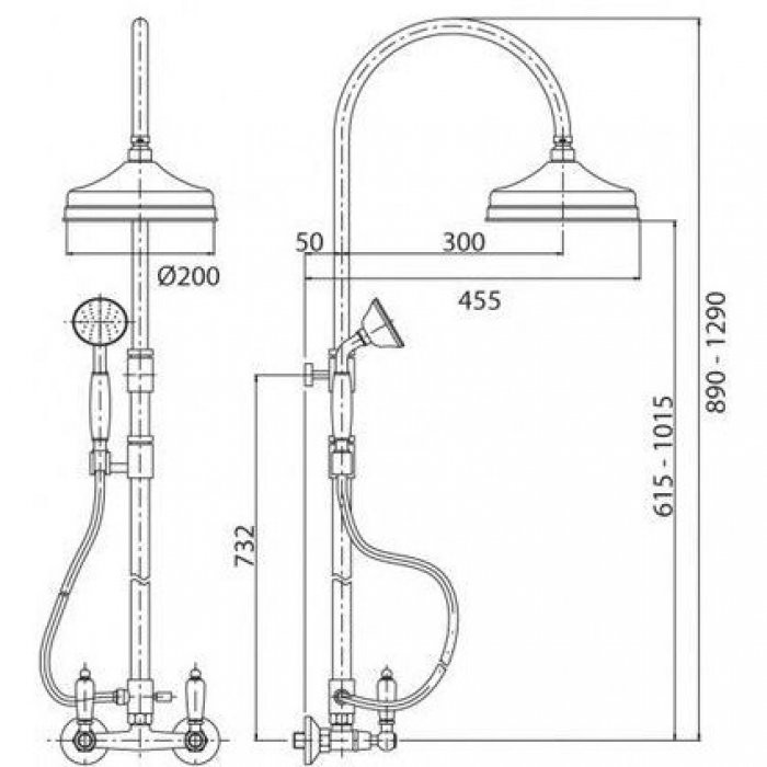 Душевая стойка со смесителем Cezares DIAMOND-CD-01-Sw