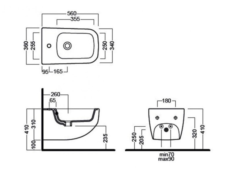Биде Hatria Next Y1F201 подвесное