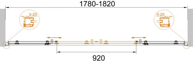 Душевая дверь в нишу ANIMA BF-2 Cezares ANIMA-W-BF-2-160-C-Cr