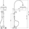 Душевая колонна со смесителем, верхним и ручным душем Cezares LORD-CD-30-02-M