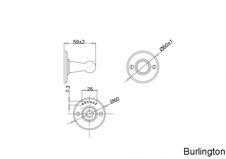 Крючок одинарный, ХРОМ [ARCA14 CHR]