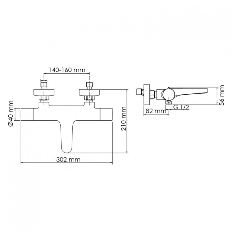 WasserKRAFT Elbe 7411 Thermo Термостатический смеситель для ванны