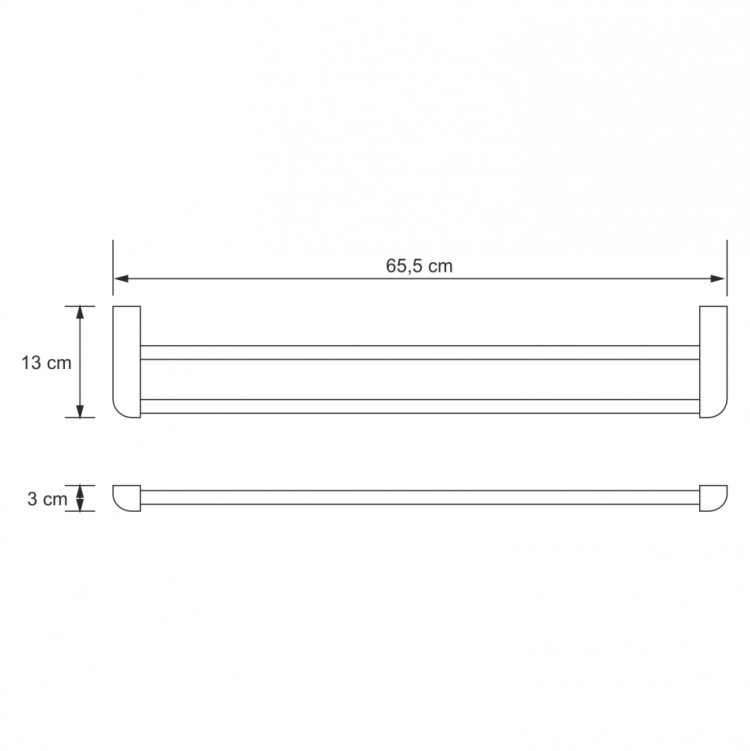 WasserKRAFT Kammel K-8340WHITE Держатель полотенец двойной