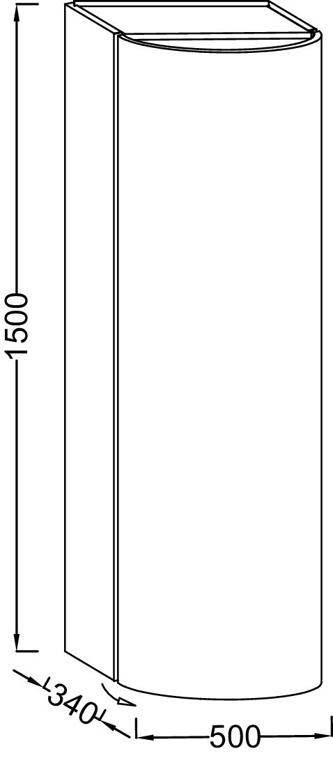 Подвесная колонна 50 см, правосторонняя Jacob Delafon PRESQU'ILE EB1115D-N21