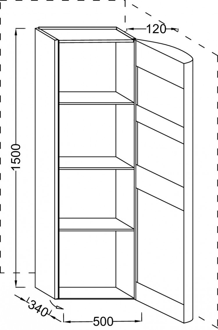 Подвесная колонна 50 см, правосторонняя Jacob Delafon PRESQU'ILE EB1115D-N21