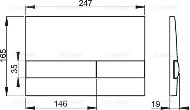 Кнопка управления для скрытых систем инсталляции, xром-глянец/мат Alcadrain M1713