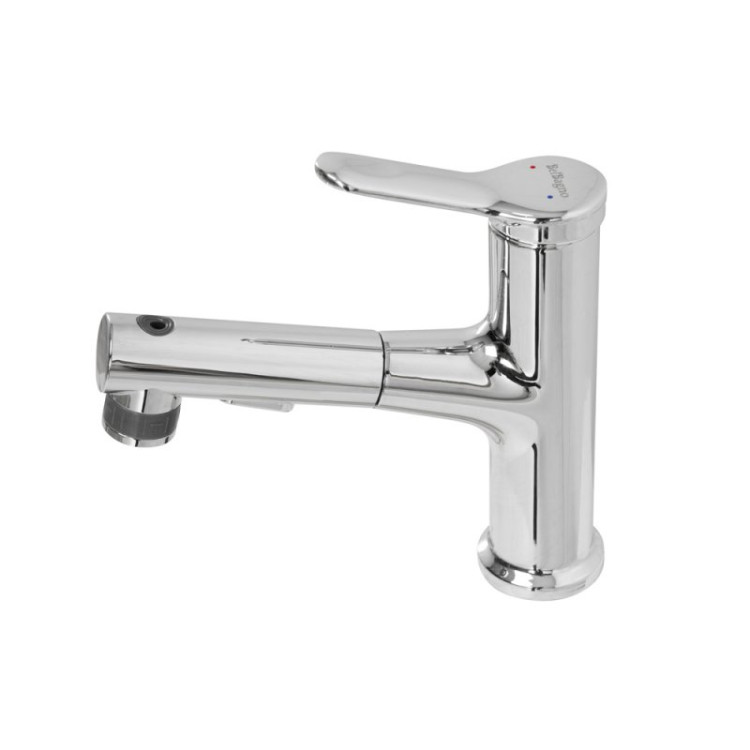 Смеситель для раковины без донного клапана с выдвижным изливом Cezares BB-LVMD-CRM-W0