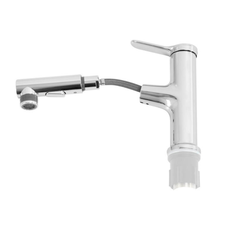 Смеситель для раковины без донного клапана с выдвижным изливом Cezares BB-LVMD-CRM-W0