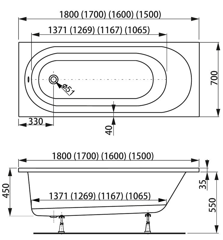 Акриловая ванна Vagnerplast Kasandra 180x70