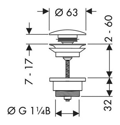 Донный клапан Hansgrohe 50100000
