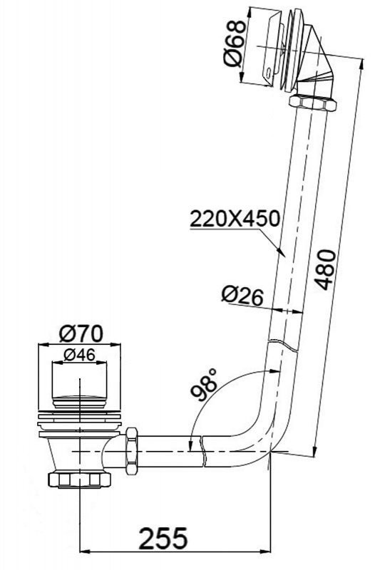 Слив-перелив для BB04/BB05/BB06 Cezares BB567-OVF-ORO