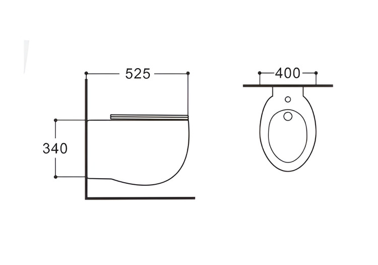 Биде подвесное Aquatek АЛЬТАИР AQ1089-00 525*400*340, цвет белый, крепеж