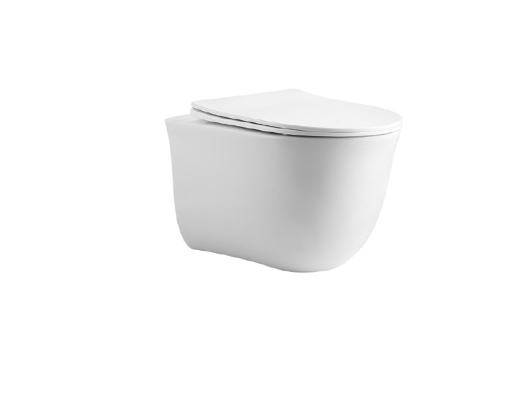 Унитаз подвесной компакт Aquatek AQ1112T-00 КЛАССИК TORNADO 490*365*341, тонкое сиденье с механизмом плавного закрывания, крепеж