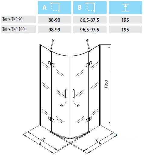 Душевой уголок Kolpa San Terra TKP 100х100