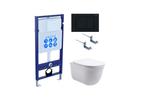 Комплект унитаз + инсталляция Aquatek SET AQUATEK КЛАССИК-012 4в1