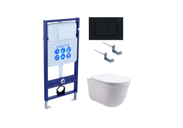 Комплект унитаз + инсталляция Aquatek SET AQUATEK КЛАССИК-012 4в1