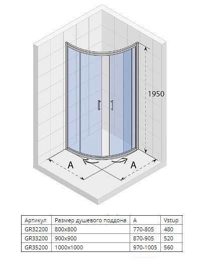 Душевой уголок Riho Hamar GR252 100x100