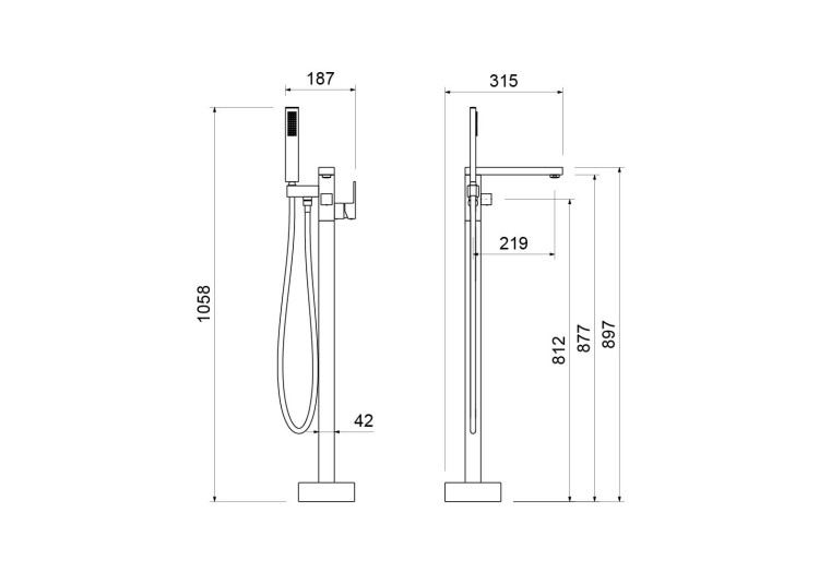 Смеситель для ванны напольный Aquatek AQ1645CR ЛИБРА