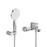 Смеситель для ванны и душа в комплекте с ручным душем, шлангом и держателем Cezares STYLUS-VD-01