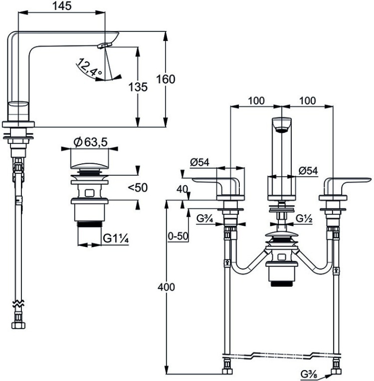 Смеситель для раковины Kludi Ameo 413930575
