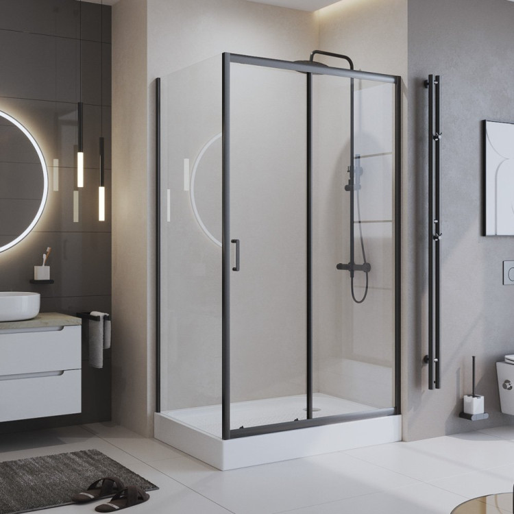 Душевой уголок BELBAGNO UNO-195-AH-1 Cezares UNO-195-AH-1-100/80-P-Cr