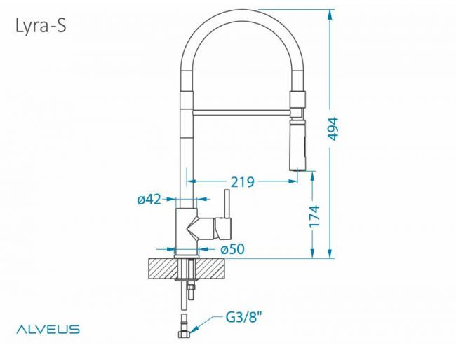 Смеситель для мойки ALVEUS LYRA - S CHR,