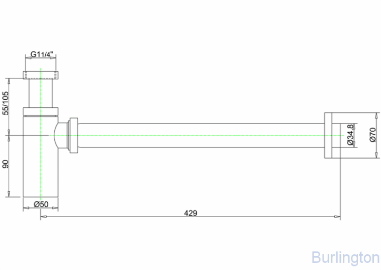 Сифон для раковины с плоским дном [W13]