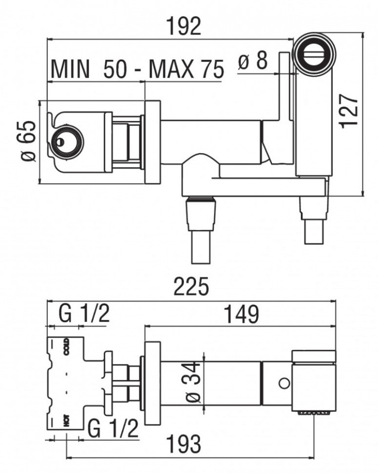 Гигиенический душ Nobili AV00600CR со смесителем