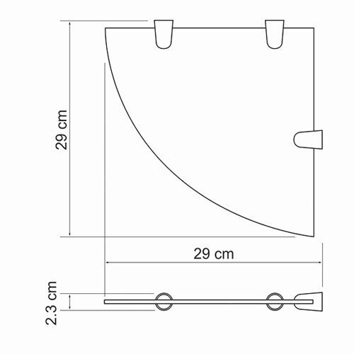 WasserKRAFT K-533 Полка  стеклянная угловая