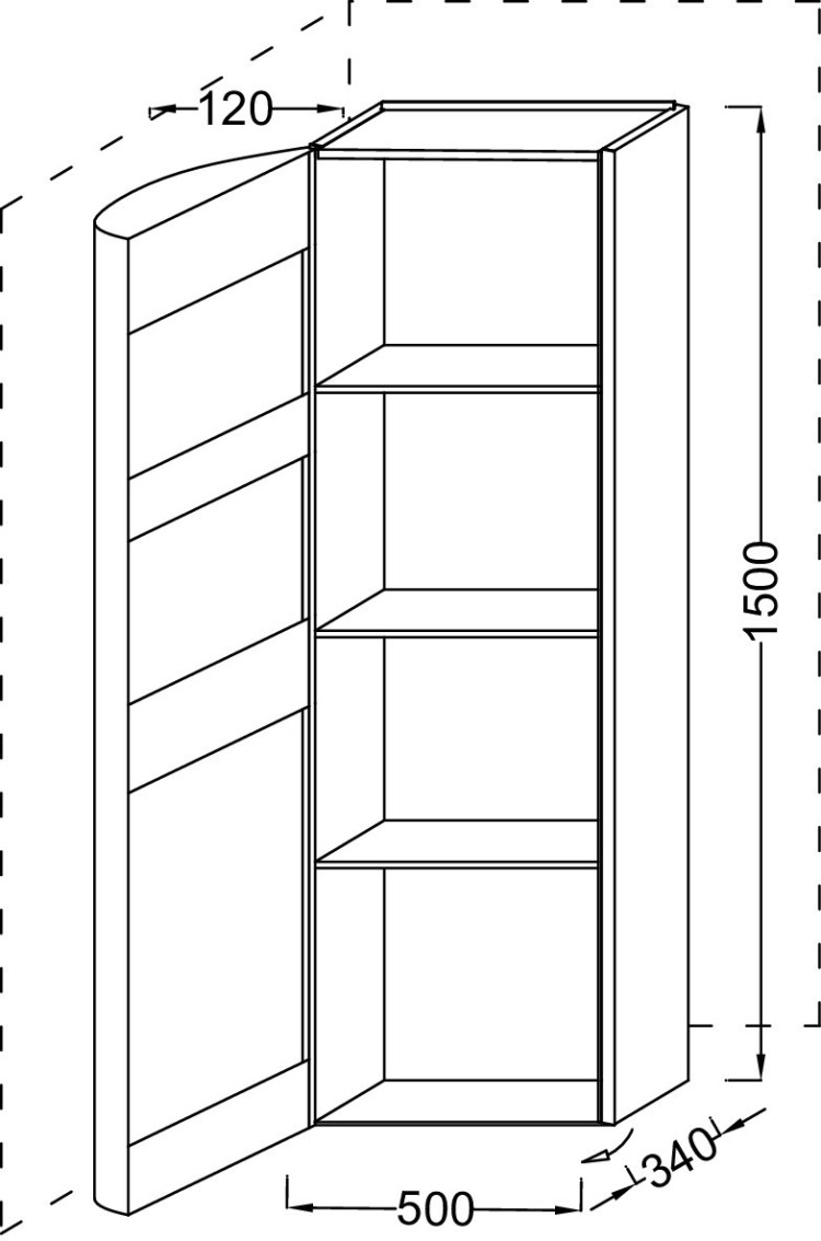 Подвесная колонна 50 см, левосторонняя Jacob Delafon PRESQU'ILE EB1115G-N21