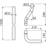 Водосливная труба комплект DN35 Alcadrain A950
