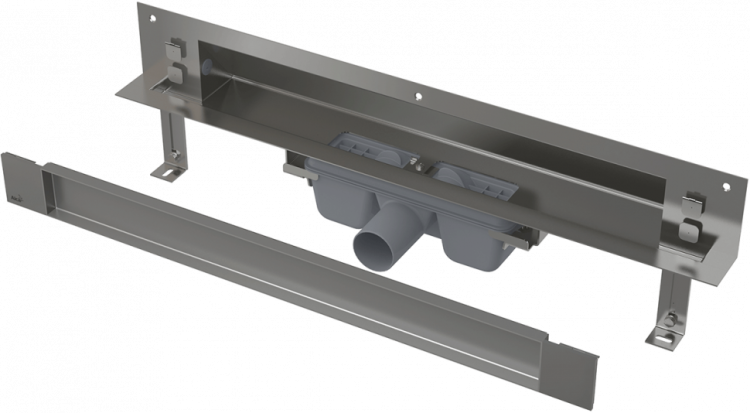 Дренажная система для монтажа в стену, накладная панель под кладку плитки Alcadrain APZ5 SPA-TWIN