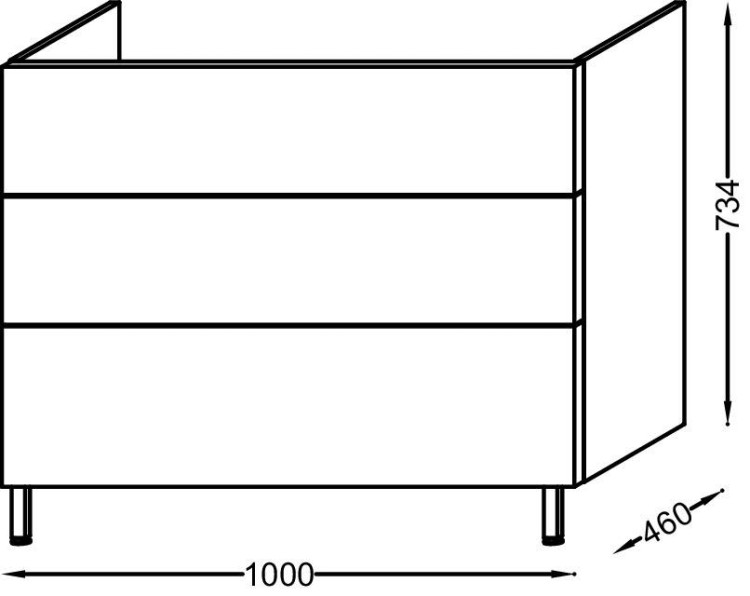 Мебель для раковины-столешницы 100 см, фактурный дуб Jacob Delafon VOX EB2096-R1-E16
