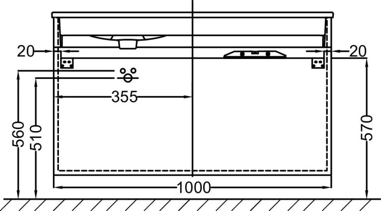 Мебель для раковины-столешницы 100 см, фактурный дуб Jacob Delafon VOX EB2096-R1-E16