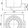Сливной трап 150×150/50 мм боковой сток, решетка белая, гидрозатвор мокрый Alcadrain APV15
