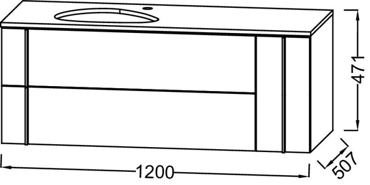 Тумба 120 см для раковины-чаши, белый Jacob Delafon NOUVELLE VAGUE EB3042-N18