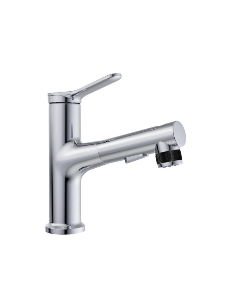 Смеситель для раковины без донного клапана с выдвижным изливом Cezares BB-LVMD-NERO-W0