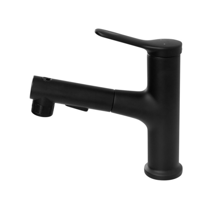 Смеситель для раковины без донного клапана с выдвижным изливом Cezares BB-LVMD-NERO-W0