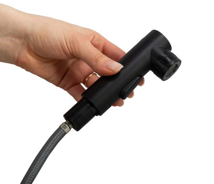 Смеситель для раковины без донного клапана с выдвижным изливом Cezares BB-LVMD-NERO-W0