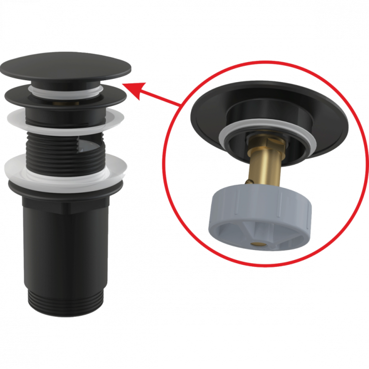 Донный клапан сифона для умывальника CLICK/CLACK 5/4