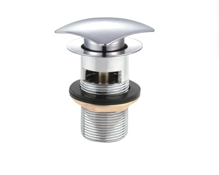 Донный клапан для накладной раковины с квадратной крышкой с системой Клик-клак с переливом Cezares CZR-SCQ2-01